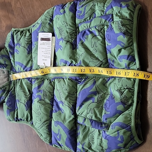 Children Puffer Vest Boys 6-7 years Green Dinosaur print Casual lightweight - Picture 5 of 11